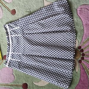 Gap cotton A line skirt with pleated skirt geometric pattern